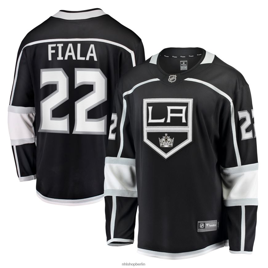 Männer NHL Los Angeles Kings Kevin Fiala-Fanatiker-Heimtrikot mit Fanatics-Logo in Schwarz Kleidung BF680T405