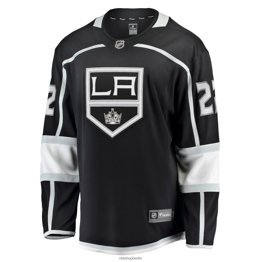 Männer NHL Los Angeles Kings Kevin Fiala-Fanatiker-Heimtrikot mit Fanatics-Logo in Schwarz Kleidung BF680T405