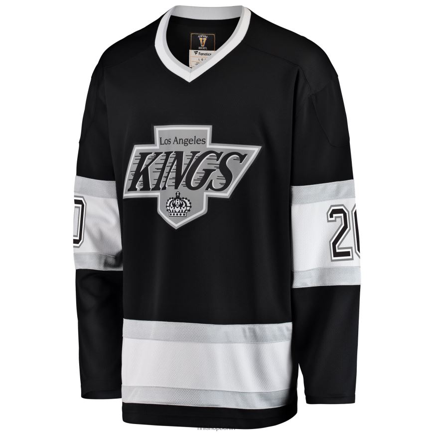 Männer NHL Los Angeles Kings Luc Robitaille Fanatics gebrandetes schwarzes Premier Breakaway-Spielertrikot im Ruhestand Kleidung BF680T317