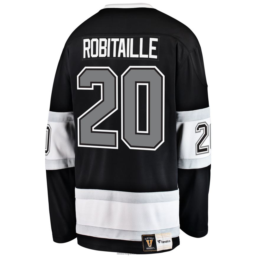 Männer NHL Los Angeles Kings Luc Robitaille Fanatics gebrandetes schwarzes Premier Breakaway-Spielertrikot im Ruhestand Kleidung BF680T317