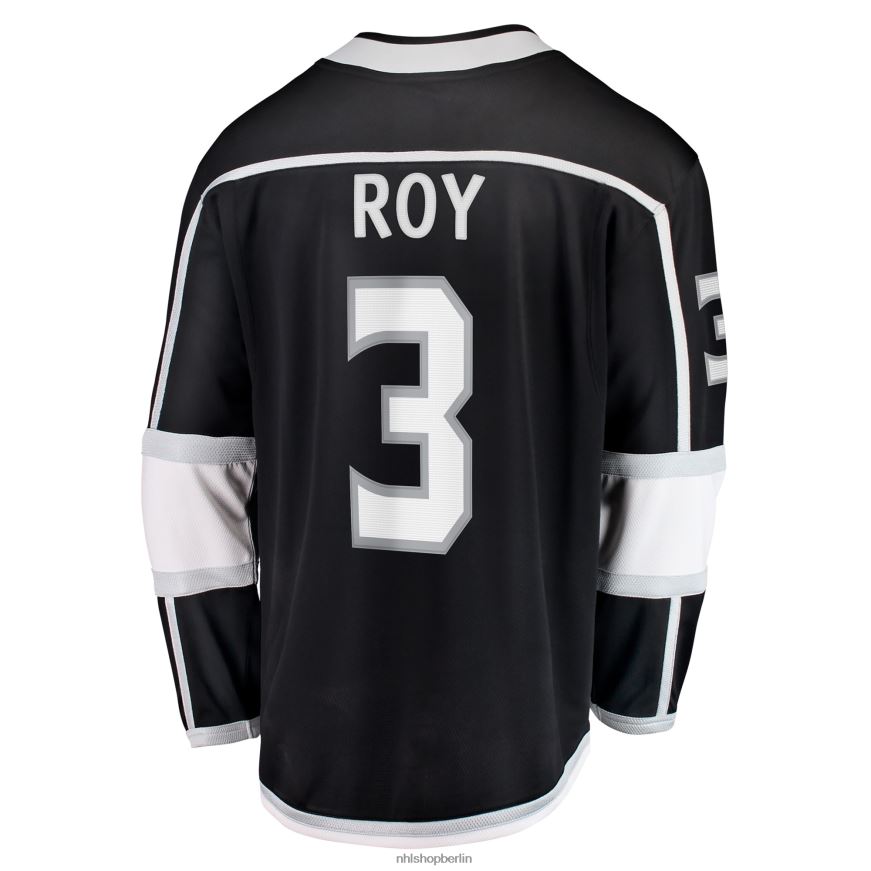 Männer NHL Los Angeles Kings Matt Roy Fanatics-gebrandetes schwarzes Heim-Ausreißer-Spielertrikot Kleidung BF680T1858