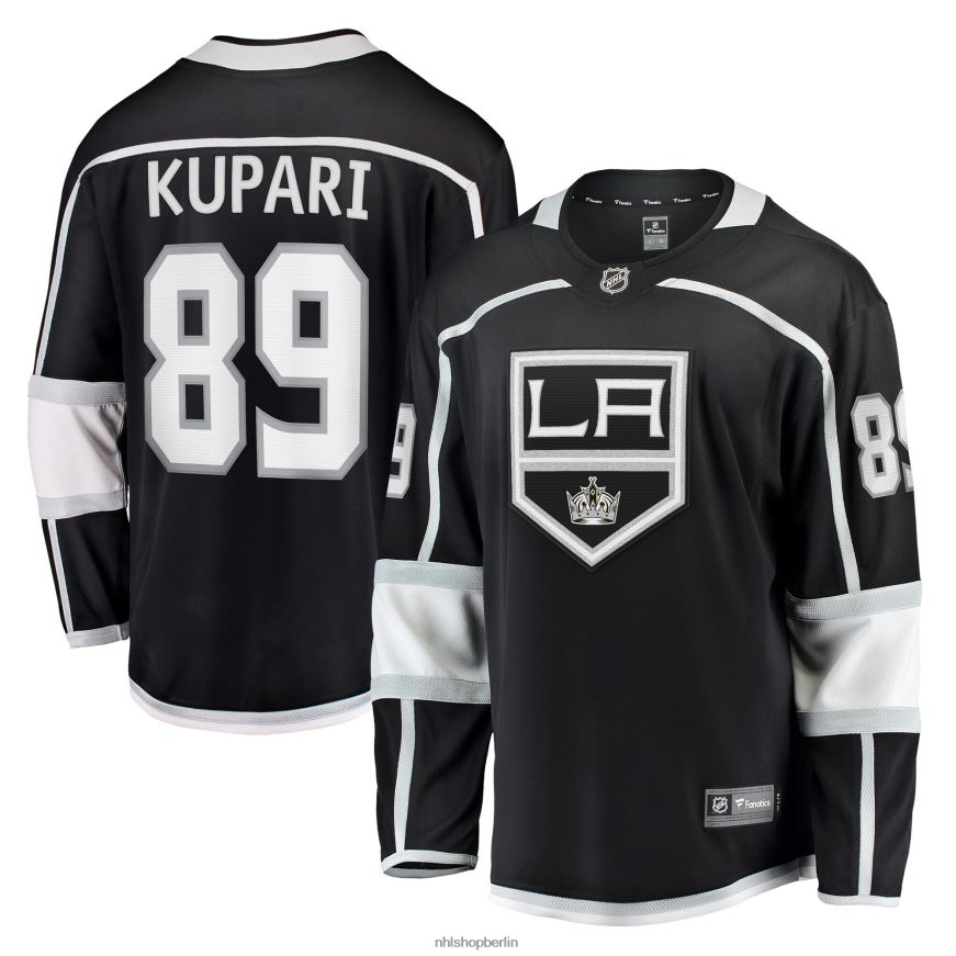 Männer NHL Los Angeles Kings Rasmus Kupari Fanatics-gebrandetes schwarzes Home-Breakaway-Spielertrikot Kleidung BF680T1973