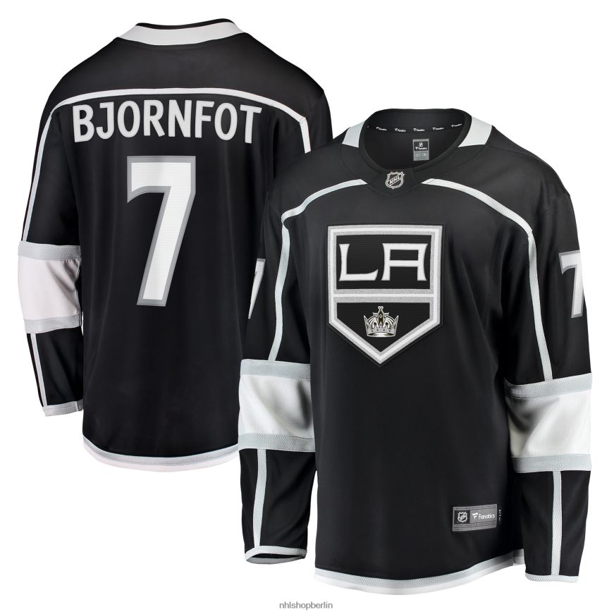 Männer NHL Los Angeles Kings Tobias Björnfot Fanatics-gebrandetes schwarzes Home-Breakaway-Spielertrikot Kleidung BF680T1841