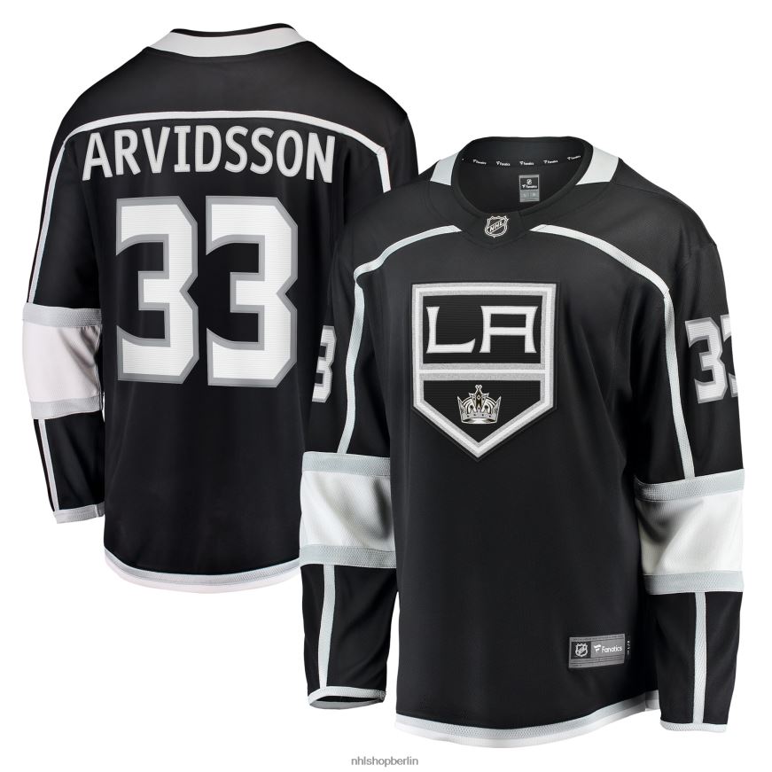 Männer NHL Los Angeles Kings Viktor Arvidsson Fanatics-gebrandetes schwarzes Heim-Ausreißer-Spielertrikot Kleidung BF680T1300