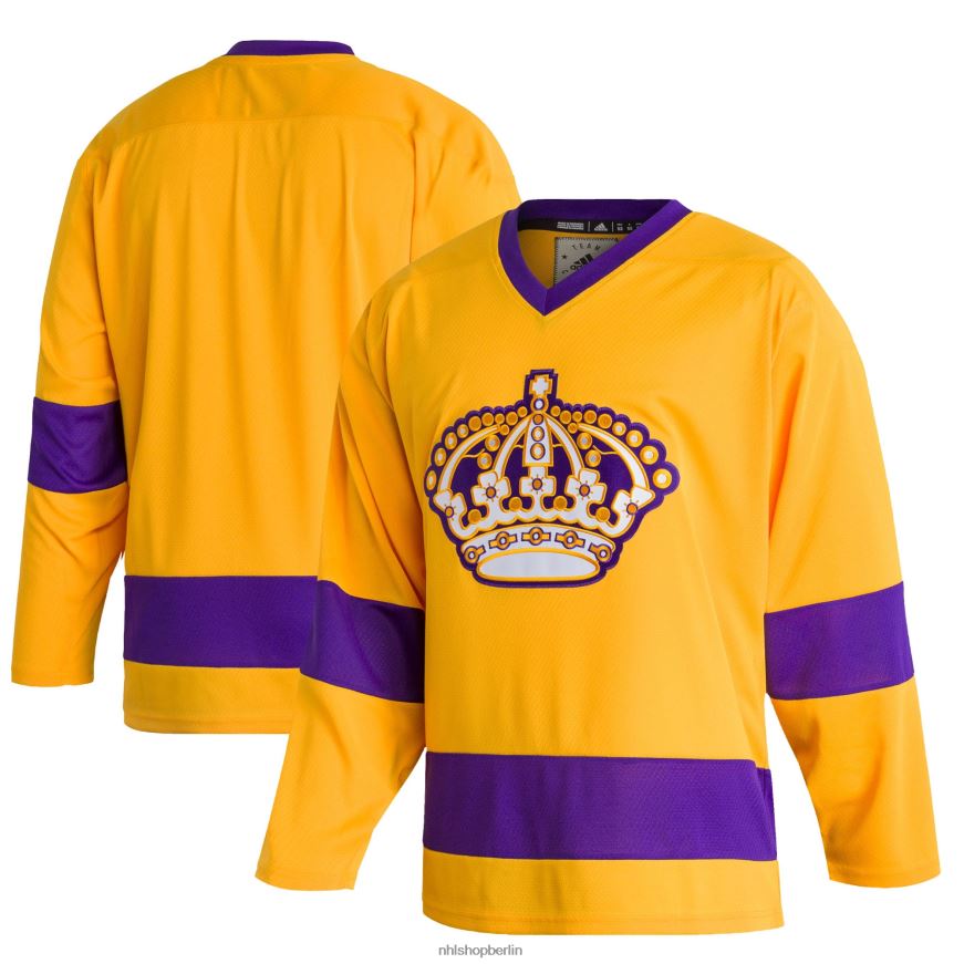 Männer NHL Los Angeles Kings adidas Gold Team Classics authentisches leeres Trikot Kleidung BF680T762