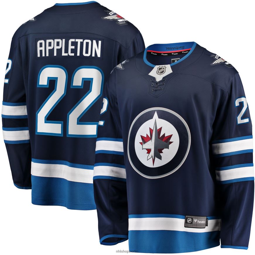 Männer NHL Marineblaues Breakaway-Heimtrikot der Winnipeg Jets Mason Appleton Fanatics Kleidung BF680T1479