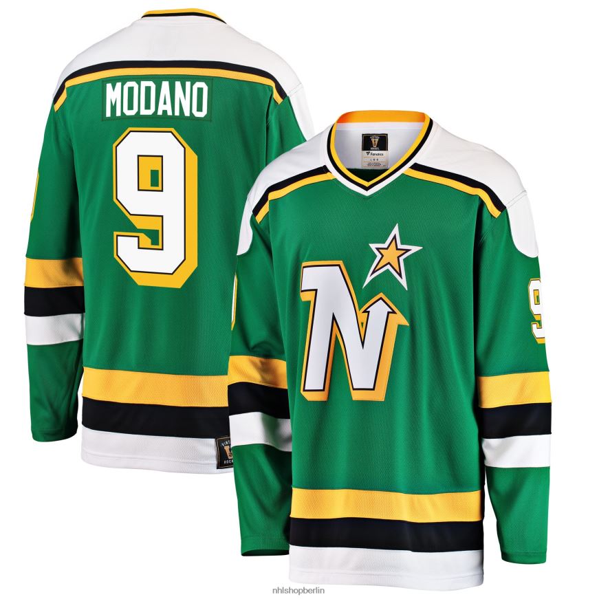 Männer NHL Minnesota North Stars Mike Modano Fanatics gebrandetes grünes Premier Breakaway-Spielertrikot im Ruhestand Kleidung BF680T307