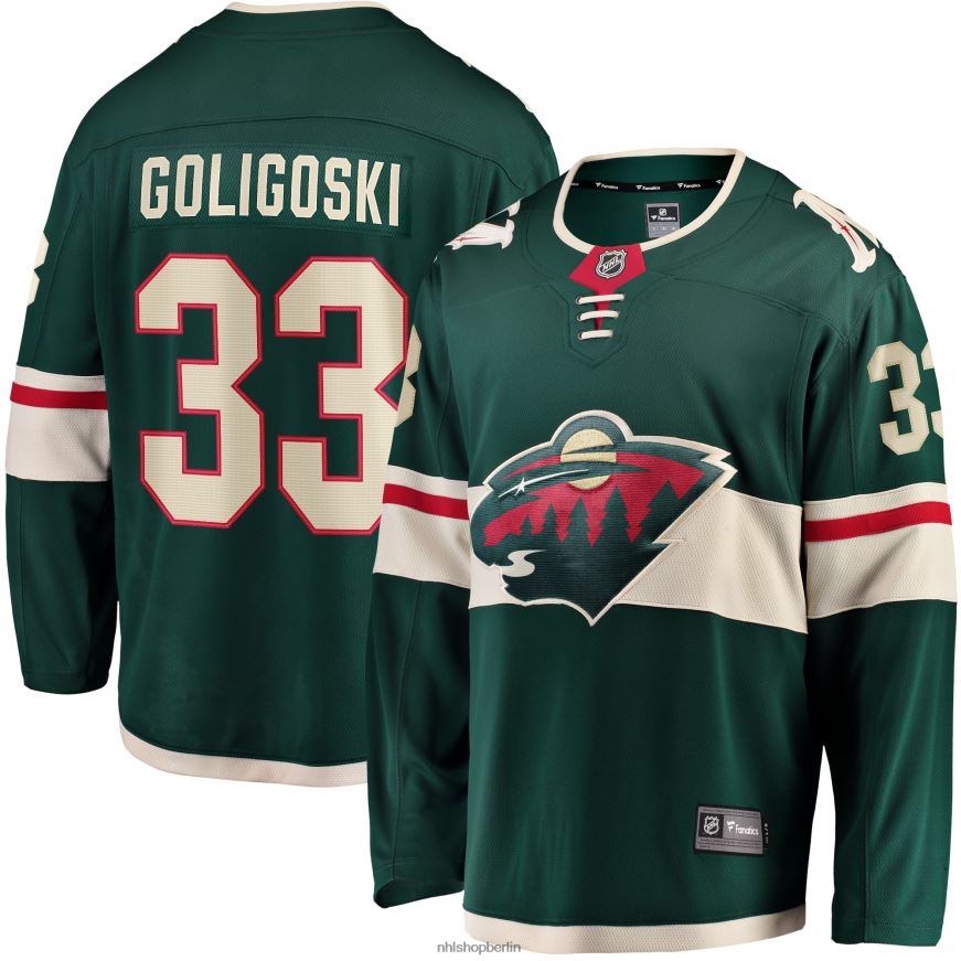 Männer NHL Minnesota Wild Alex Goligoski Fanatics-gebrandetes grünes Home-Breakaway-Spielertrikot Kleidung BF680T1602