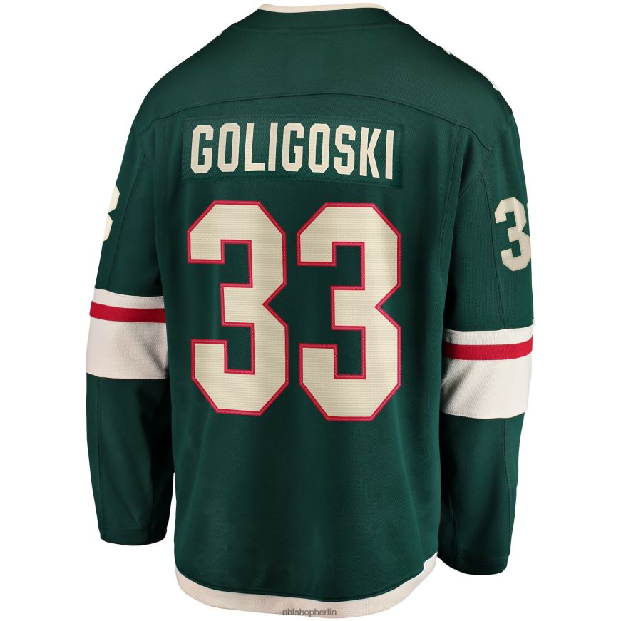 Männer NHL Minnesota Wild Alex Goligoski Fanatics-gebrandetes grünes Home-Breakaway-Spielertrikot Kleidung BF680T1602