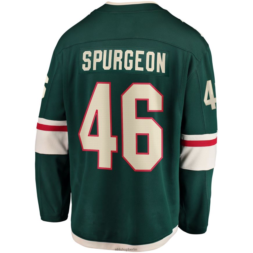 Männer NHL Minnesota Wild Jared Spurgeon grünes Home-Breakaway-Spielertrikot Kleidung BF680T2256