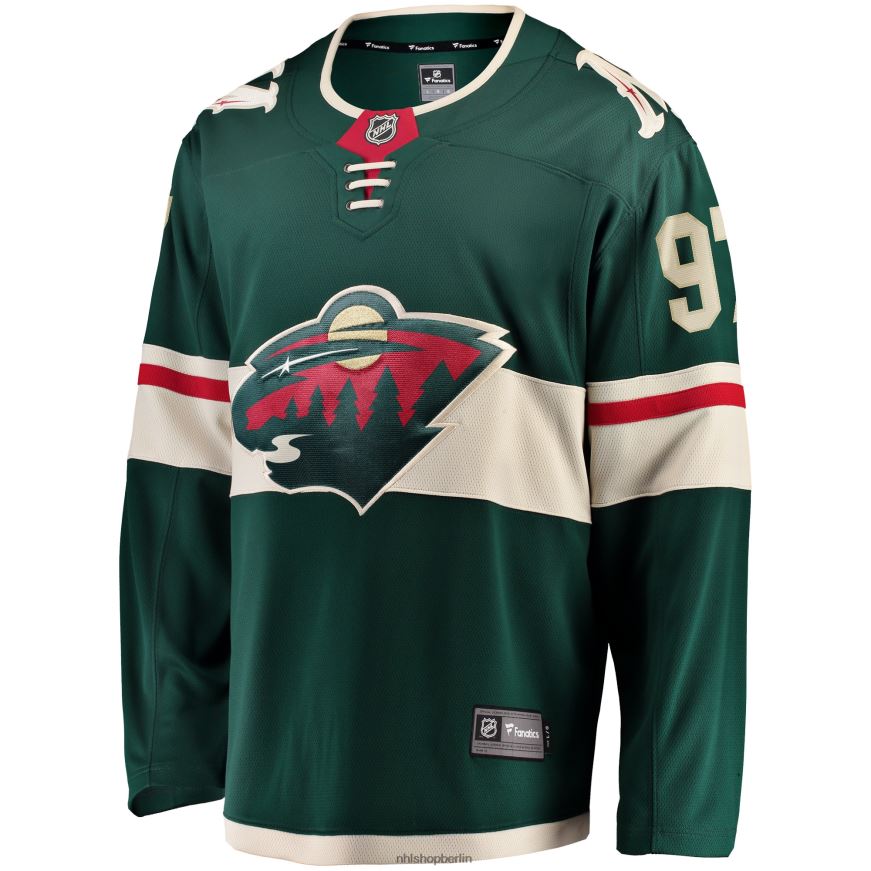 Männer NHL Minnesota Wild Kirill Kaprizov Fanatics-gebrandetes grünes Heim-Breakaway-Replika-Trikot Kleidung BF680T512