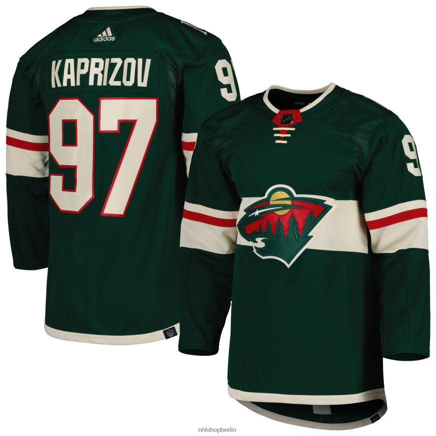 Männer NHL Minnesota Wild Kirill Kaprizov adidas grünes Primegreen authentisches Profi-Heimspielertrikot Kleidung BF680T54