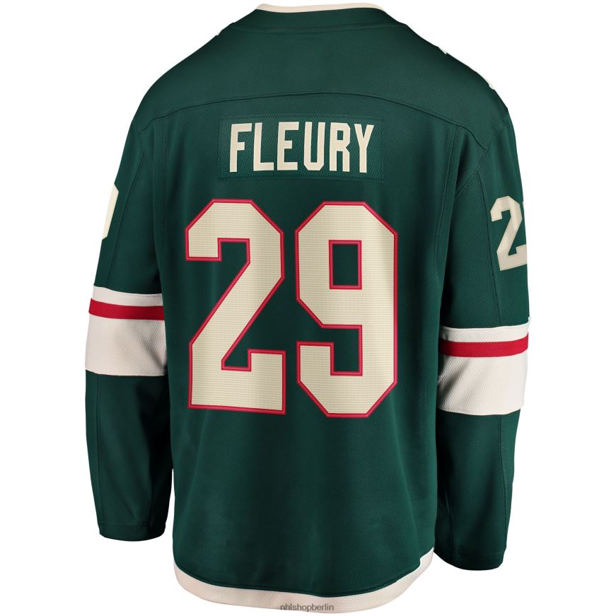 Männer NHL Minnesota Wild Marc-Andre Fleury Fanatics-gebrandetes grünes Home-Breakaway-Spielertrikot Kleidung BF680T206