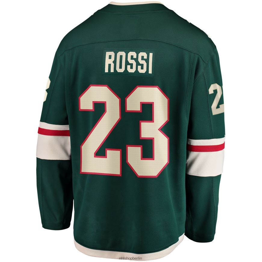 Männer NHL Minnesota Wild Marco Rossi Fanatics-gebrandetes grünes Home-Breakaway-Spielertrikot Kleidung BF680T1831