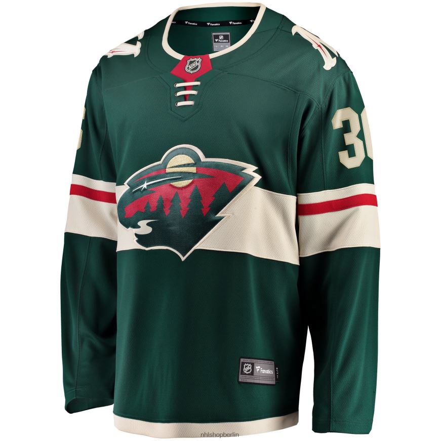 Männer NHL Minnesota Wild Mats Zuccarello Fanatics gebrandetes grünes Breakaway-Spielertrikot in Teamfarbe Kleidung BF680T2164