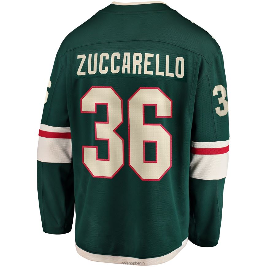 Männer NHL Minnesota Wild Mats Zuccarello Fanatics gebrandetes grünes Breakaway-Spielertrikot in Teamfarbe Kleidung BF680T2164