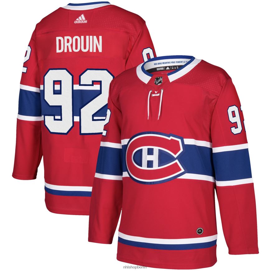 Männer NHL Montreal Canadiens Jonathan Drouin adidas rotes authentisches Spielertrikot Kleidung BF680T2037