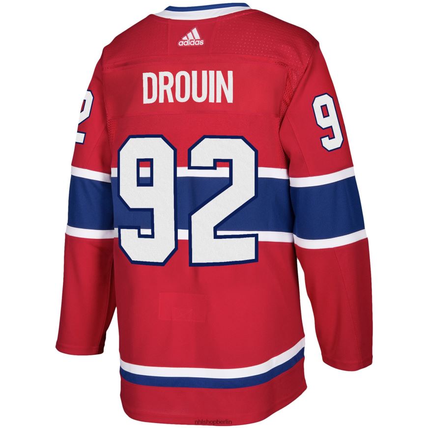 Männer NHL Montreal Canadiens Jonathan Drouin adidas rotes authentisches Spielertrikot Kleidung BF680T2037