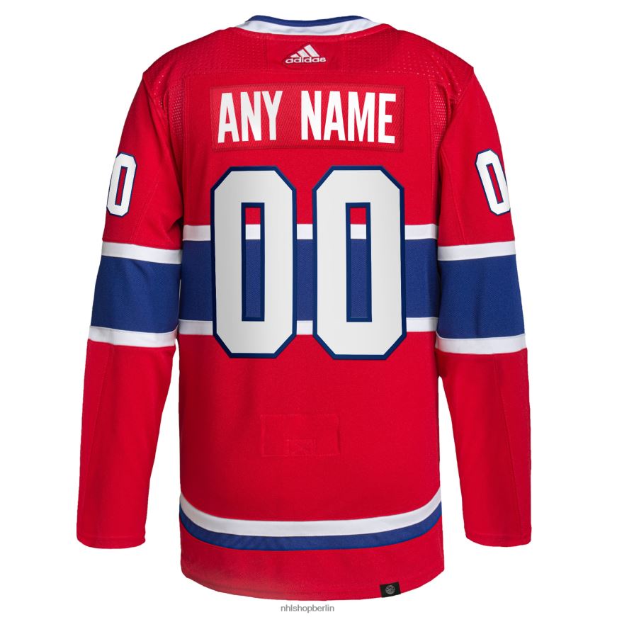 Männer NHL Montreal Canadiens adidas Red Home Primegreen Authentic Pro Custom Trikot Kleidung BF680T1951