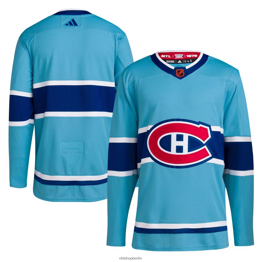 Männer NHL Montreal Canadiens adidas hellblaues Reverse Retro 20 authentisches Blanko-Trikot Kleidung BF680T509