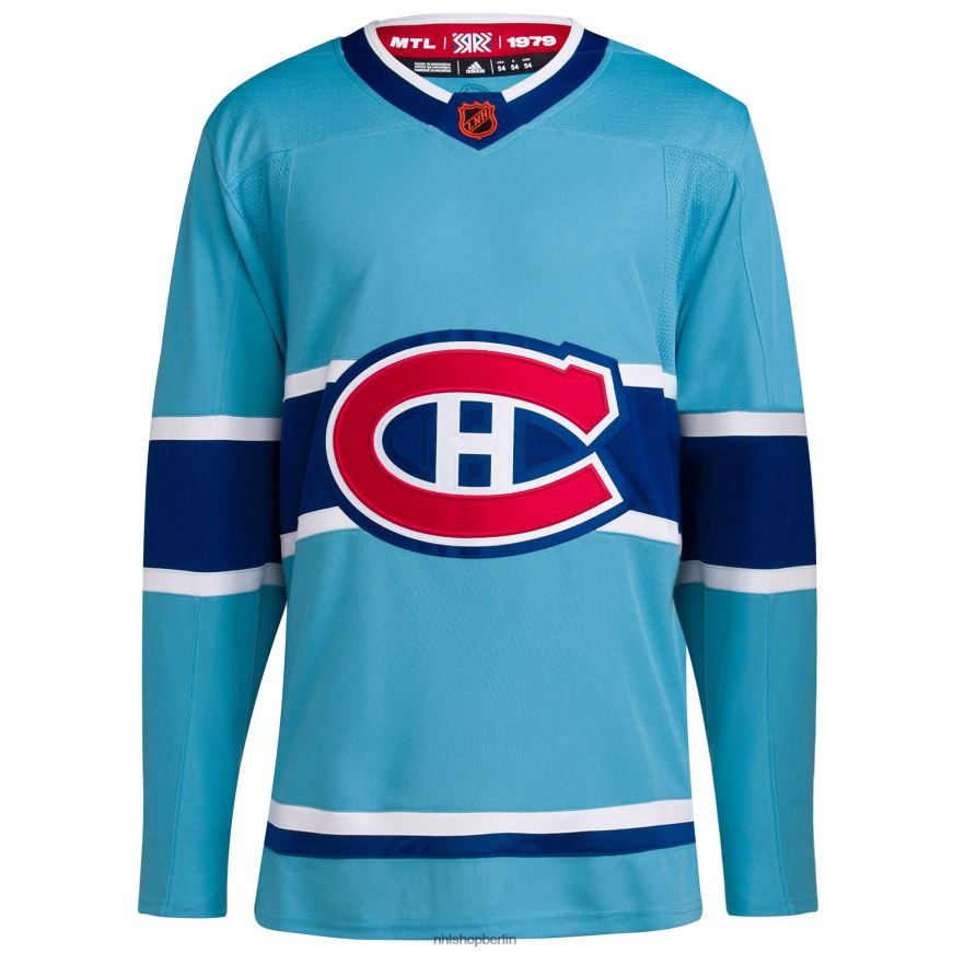 Männer NHL Montreal Canadiens adidas hellblaues Reverse Retro 20 authentisches Blanko-Trikot Kleidung BF680T509