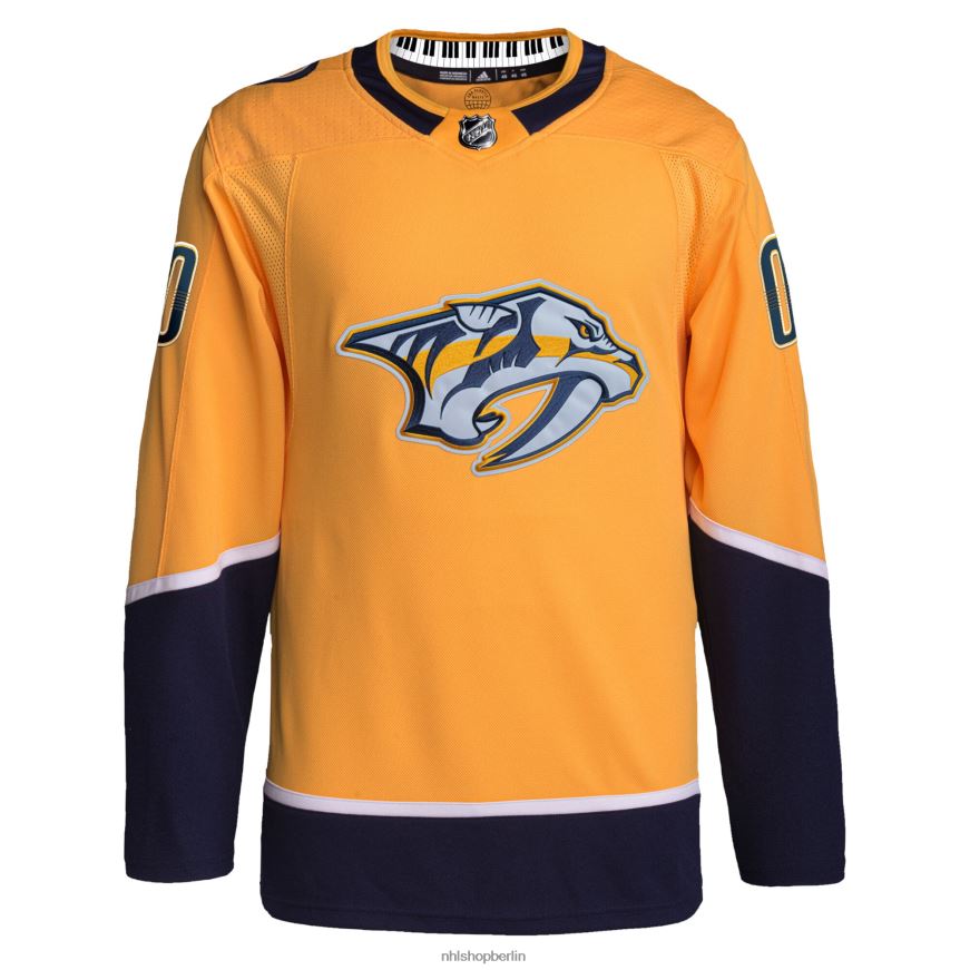 Männer NHL Nashville Predators adidas Gold Home Primegreen Authentic Pro Custom Trikot Kleidung BF680T1952