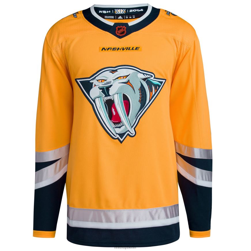 Männer NHL Nashville Predators adidas gelbes Reverse Retro 20 authentisches Blanko-Trikot Kleidung BF680T2412