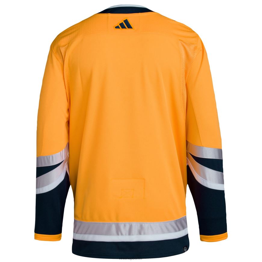 Männer NHL Nashville Predators adidas gelbes Reverse Retro 20 authentisches Blanko-Trikot Kleidung BF680T2412