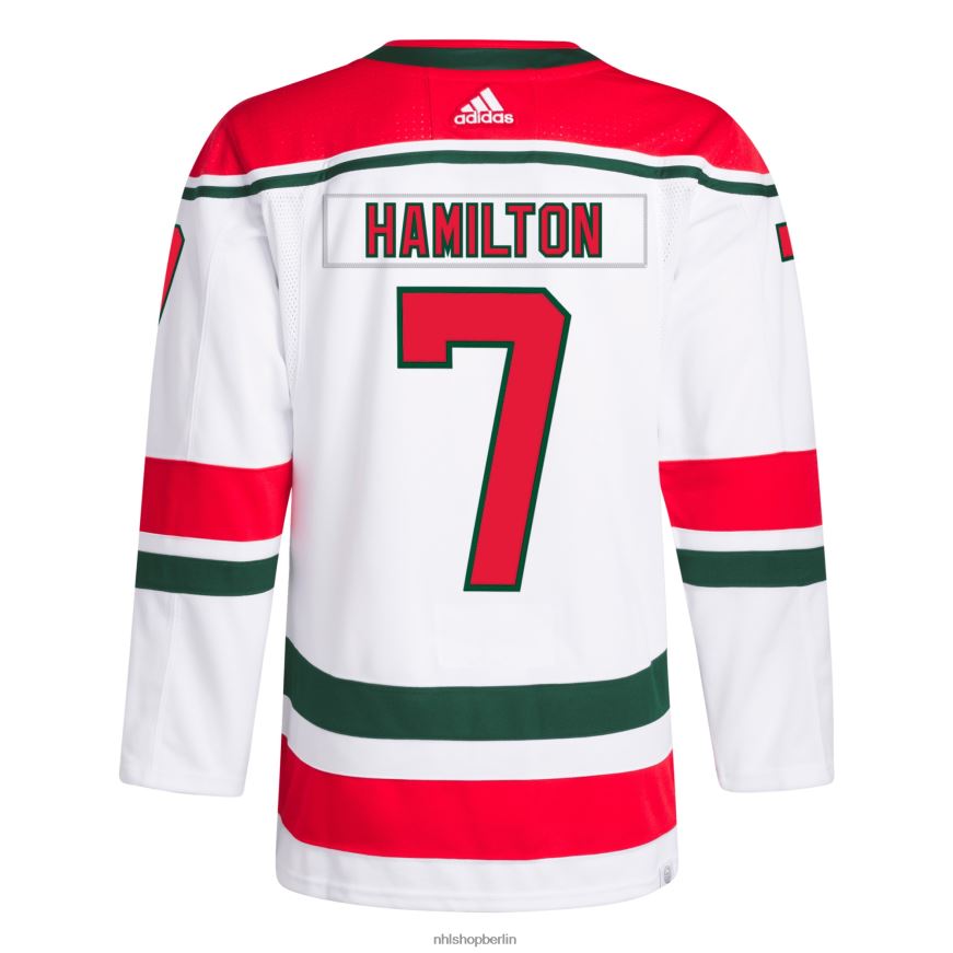 Männer NHL New Jersey Devils Dougie Hamilton adidas Weiß 2022/23 Heritage Primegreen authentisches Pro-Trikot Kleidung BF680T200