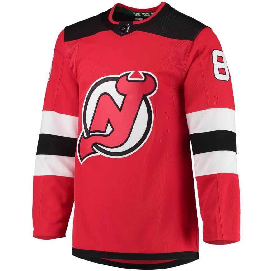 Männer NHL New Jersey Devils Jack Hughes adidas Red Home Primegreen Authentisches Pro-Spieler-Trikot Kleidung BF680T60