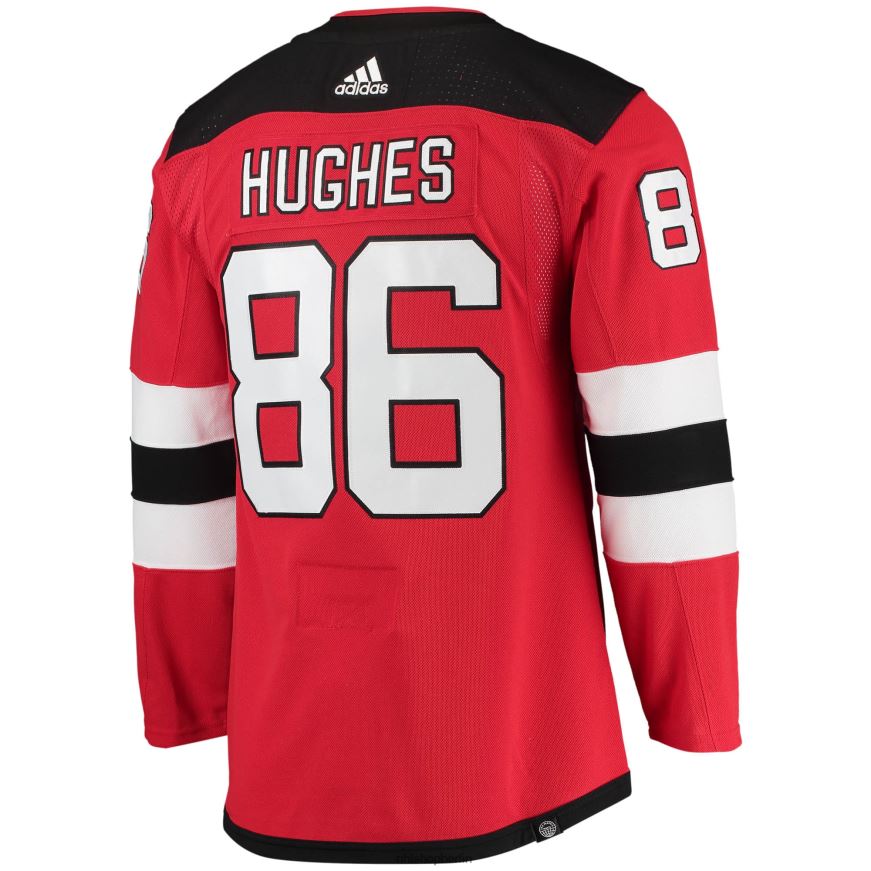 Männer NHL New Jersey Devils Jack Hughes adidas Red Home Primegreen Authentisches Pro-Spieler-Trikot Kleidung BF680T60