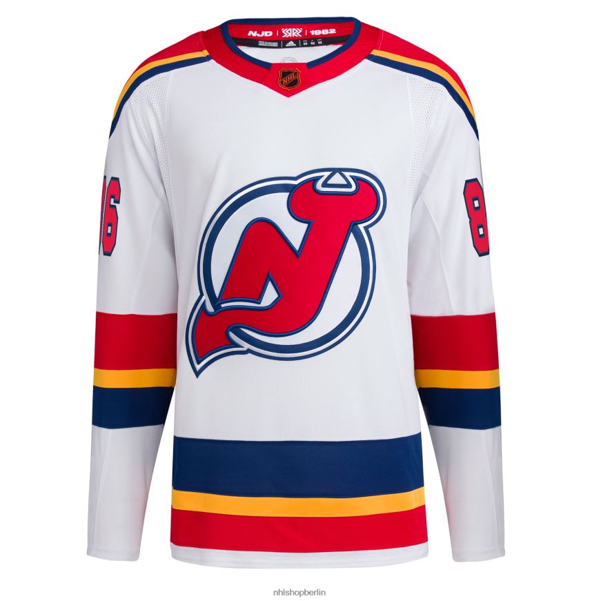 Männer NHL New Jersey Devils Jack Hughes adidas White Reverse Retro 20 Authentisches Spielertrikot Kleidung BF680T97