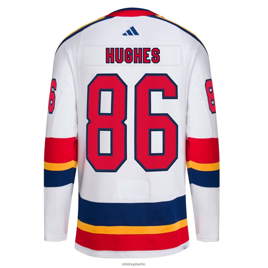 Männer NHL New Jersey Devils Jack Hughes adidas White Reverse Retro 20 Authentisches Spielertrikot Kleidung BF680T97