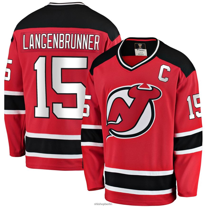 Männer NHL New Jersey Devils Jamie Langenbrunner Fanatics gebrandetes rotes Premier Breakaway-Spielertrikot im Ruhestand Kleidung BF680T838