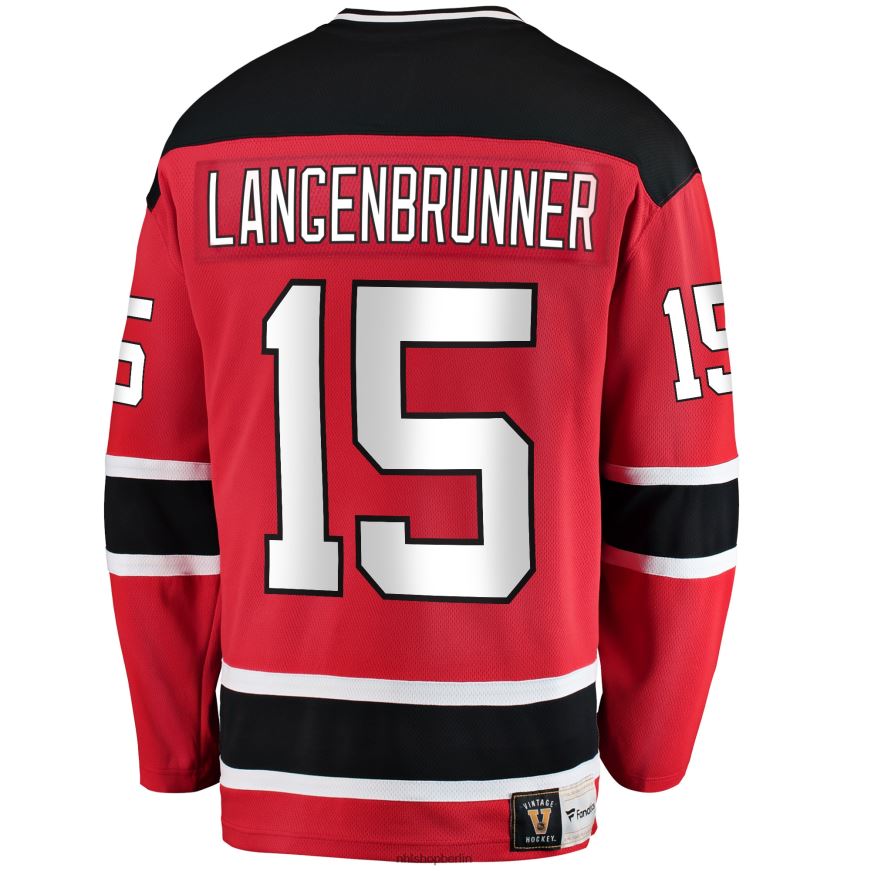 Männer NHL New Jersey Devils Jamie Langenbrunner Fanatics gebrandetes rotes Premier Breakaway-Spielertrikot im Ruhestand Kleidung BF680T838