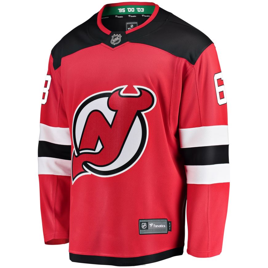 Männer NHL New Jersey Devils Jesper Bratt Fanatics-gebrandetes rotes Home-Breakaway-Spielertrikot Kleidung BF680T808