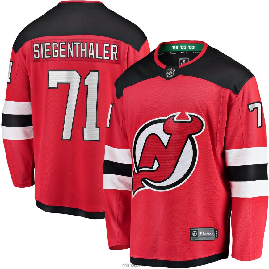 Männer NHL New Jersey Devils Jonas Siegenthaler Fanatics-gebrandetes rotes Home-Breakaway-Spielertrikot Kleidung BF680T1218