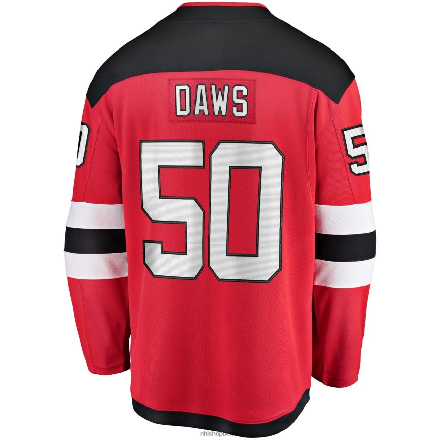 Männer NHL New Jersey Devils Nico Daws Fanatics-gebrandetes rotes Home-Breakaway-Spielertrikot Kleidung BF680T2258