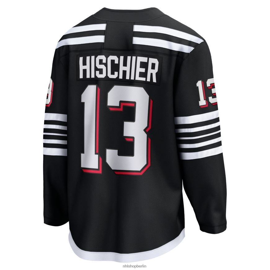 Männer NHL New Jersey Devils Nico Hischier Fanatics gebrandetes schwarzes Alternative-Premier-Breakaway-Spielertrikot Kleidung BF680T39