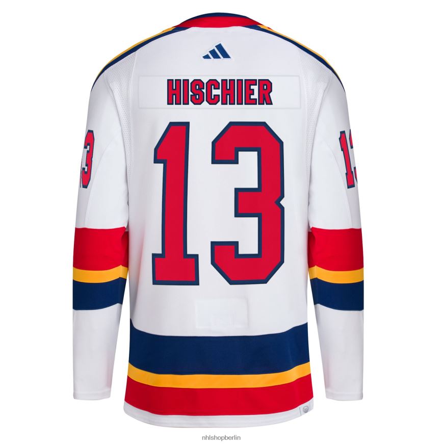 Männer NHL New Jersey Devils Nico Hischier adidas weißes Reverse Retro 20 authentisches Spielertrikot Kleidung BF680T1183