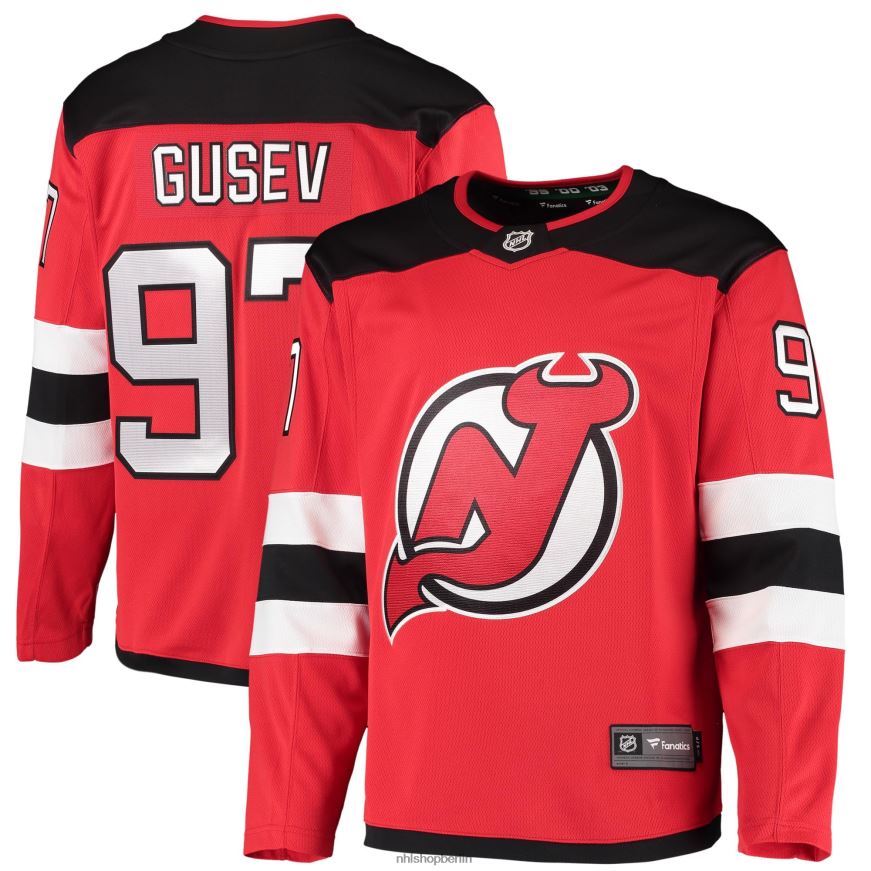 Männer NHL New Jersey Devils Nikita Gusev Fanatics gebrandetes rotes 2020/21 Breakaway-Spieler-Heimtrikot Kleidung BF680T1561