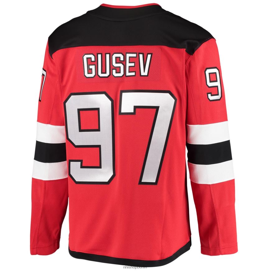 Männer NHL New Jersey Devils Nikita Gusev Fanatics gebrandetes rotes 2020/21 Breakaway-Spieler-Heimtrikot Kleidung BF680T1561