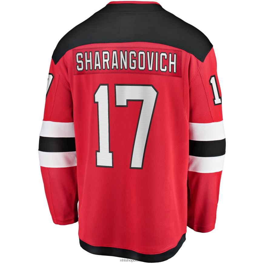 Männer NHL New Jersey Devils Yegor Sharangovich Fanatics Branded Red 2017/18 Heim-Breakaway-Replika-Trikot Kleidung BF680T1403