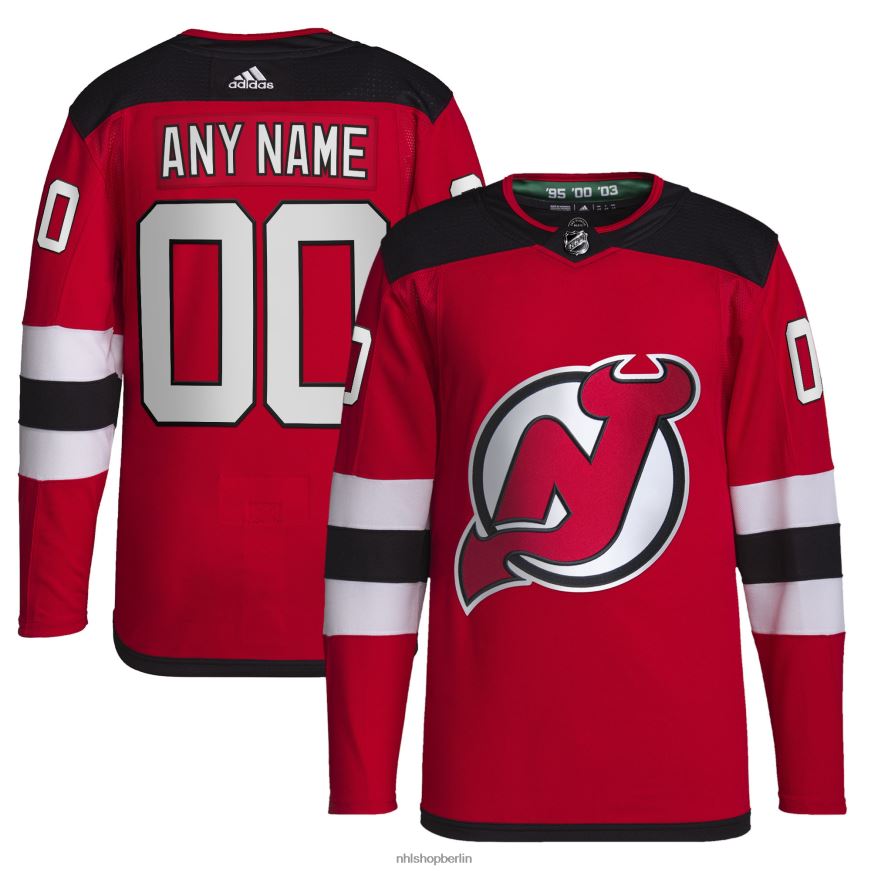 Männer NHL New Jersey Devils adidas Red Home Primegreen Authentic Pro Custom Jersey Kleidung BF680T2334