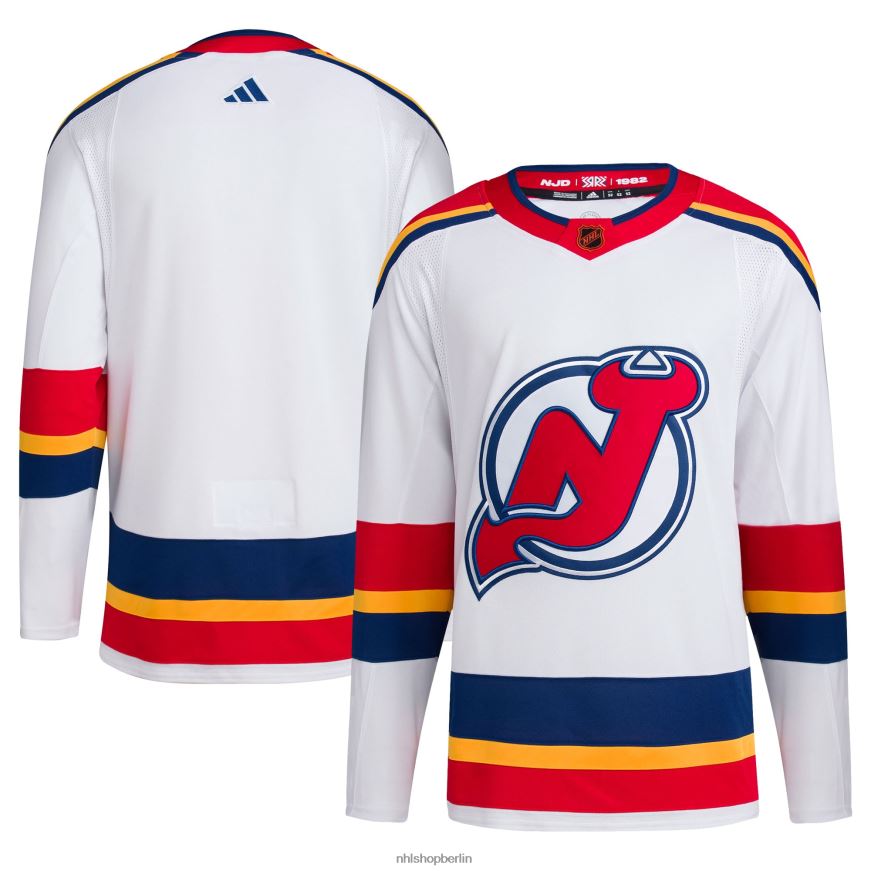 Männer NHL New Jersey Devils adidas White Reverse Retro 20 Authentic Blank Jersey Kleidung BF680T510