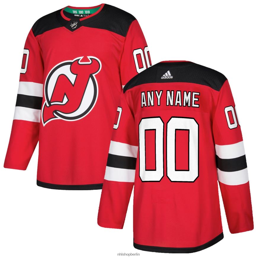 Männer NHL New Jersey Devils adidas rotes authentisches individuelles Trikot Kleidung BF680T294