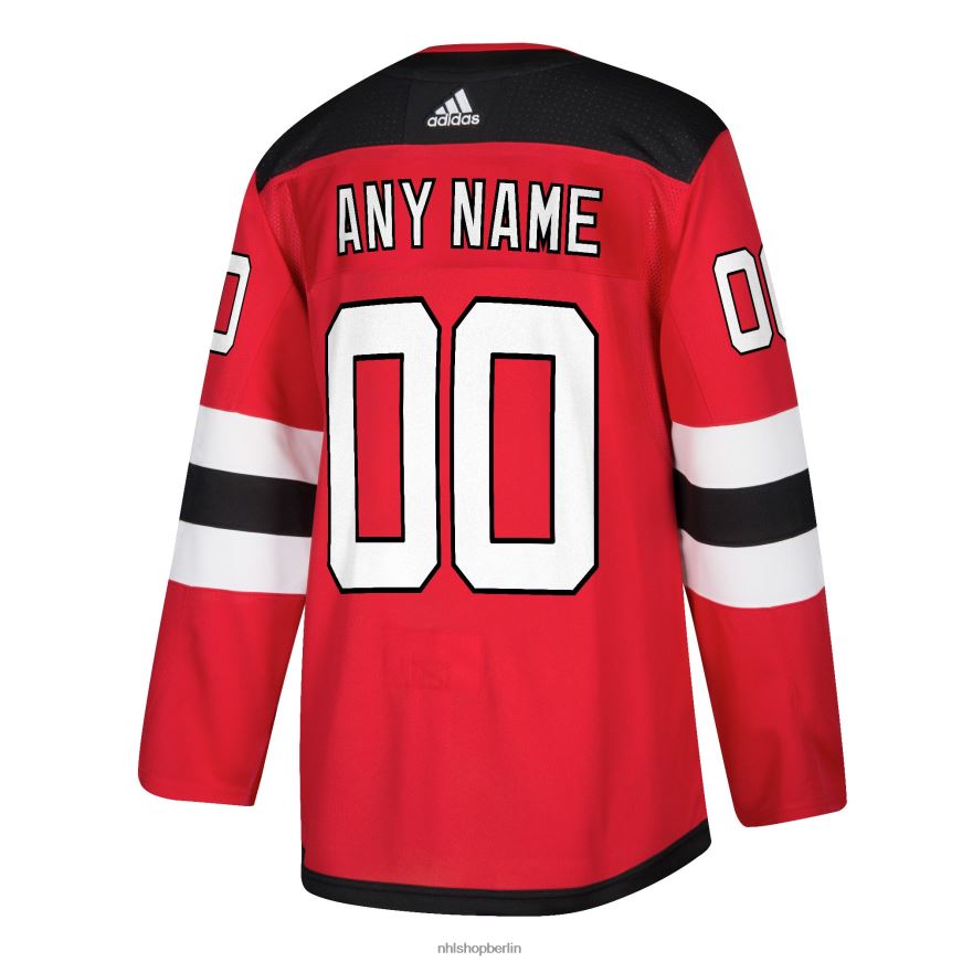 Männer NHL New Jersey Devils adidas rotes authentisches individuelles Trikot Kleidung BF680T294