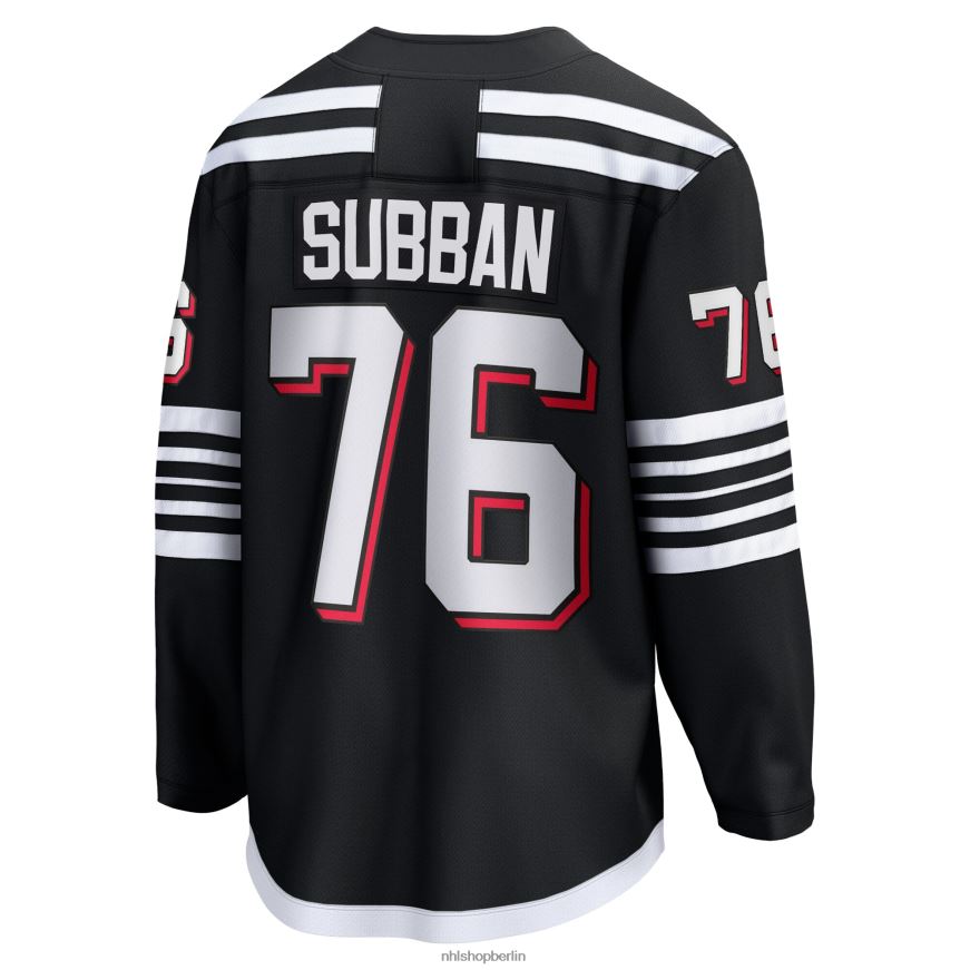 Männer NHL New Jersey Devils pk Schwarzes Alternative-Premier-Breakaway-Spielertrikot mit Subban-Fanatiker-Logo Kleidung BF680T534