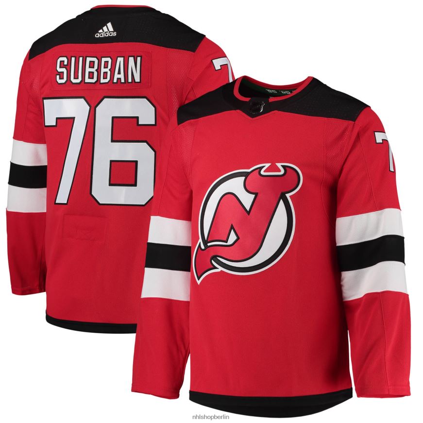 Männer NHL New Jersey Devils pk Subban adidas Red Home Primegreen authentisches Pro-Spieler-Trikot Kleidung BF680T1557