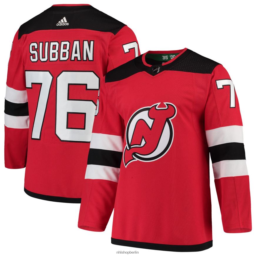 Männer NHL New Jersey Devils pk Subban adidas rotes authentisches Heimspielertrikot Kleidung BF680T2065